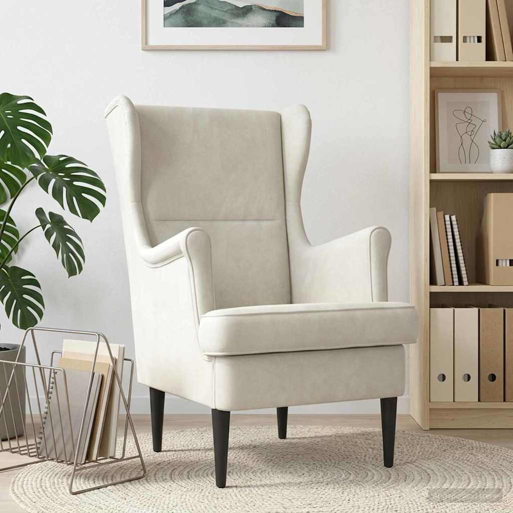 Poltrona Crema Velluto