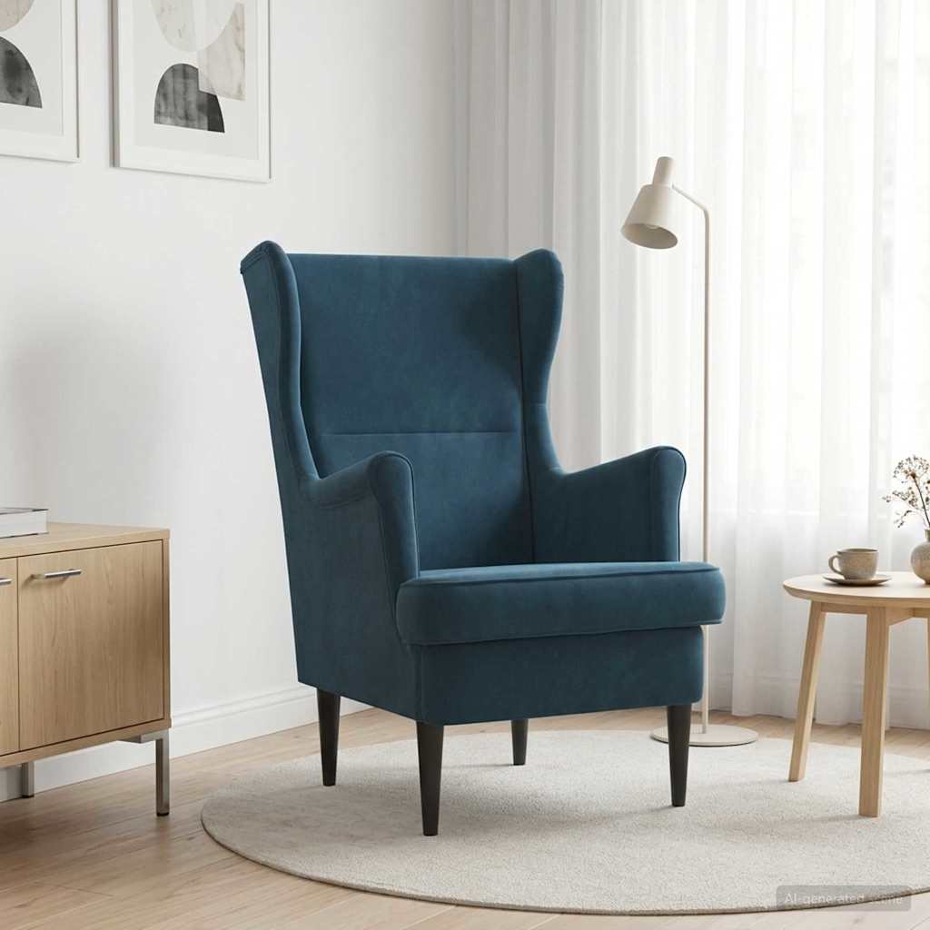Poltrona Blu Velluto