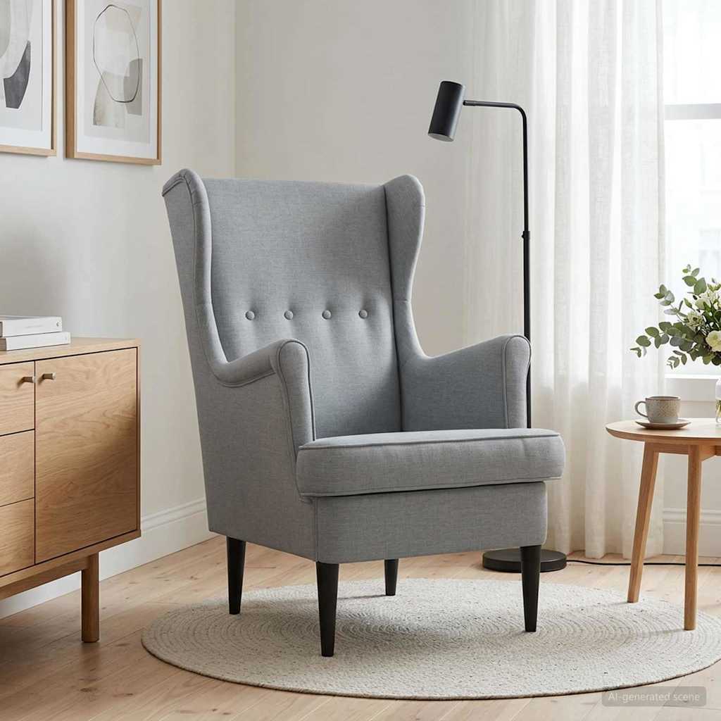Poltrona Grigio Chiaro Tessuto