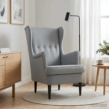 Poltrona Grigio Chiaro Tessuto