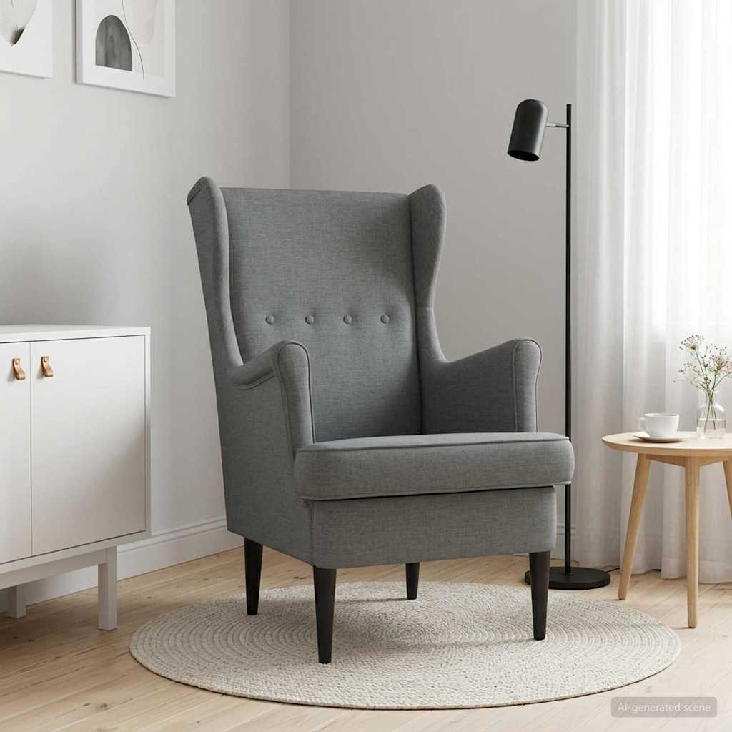 Poltrona Grigio Scuro Tessuto