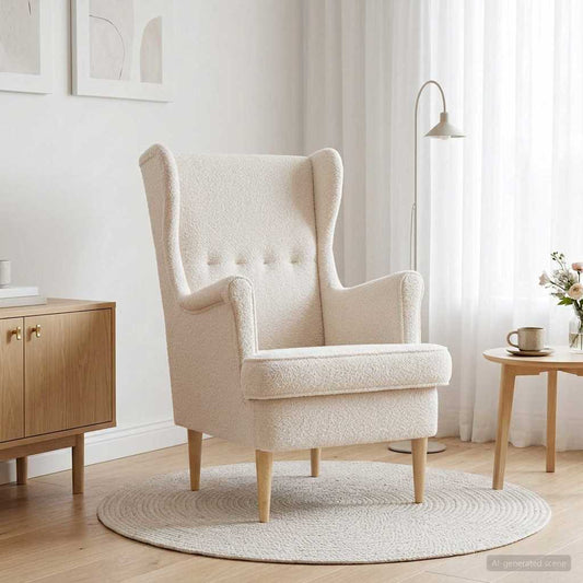 Poltrona Crema Bouclé