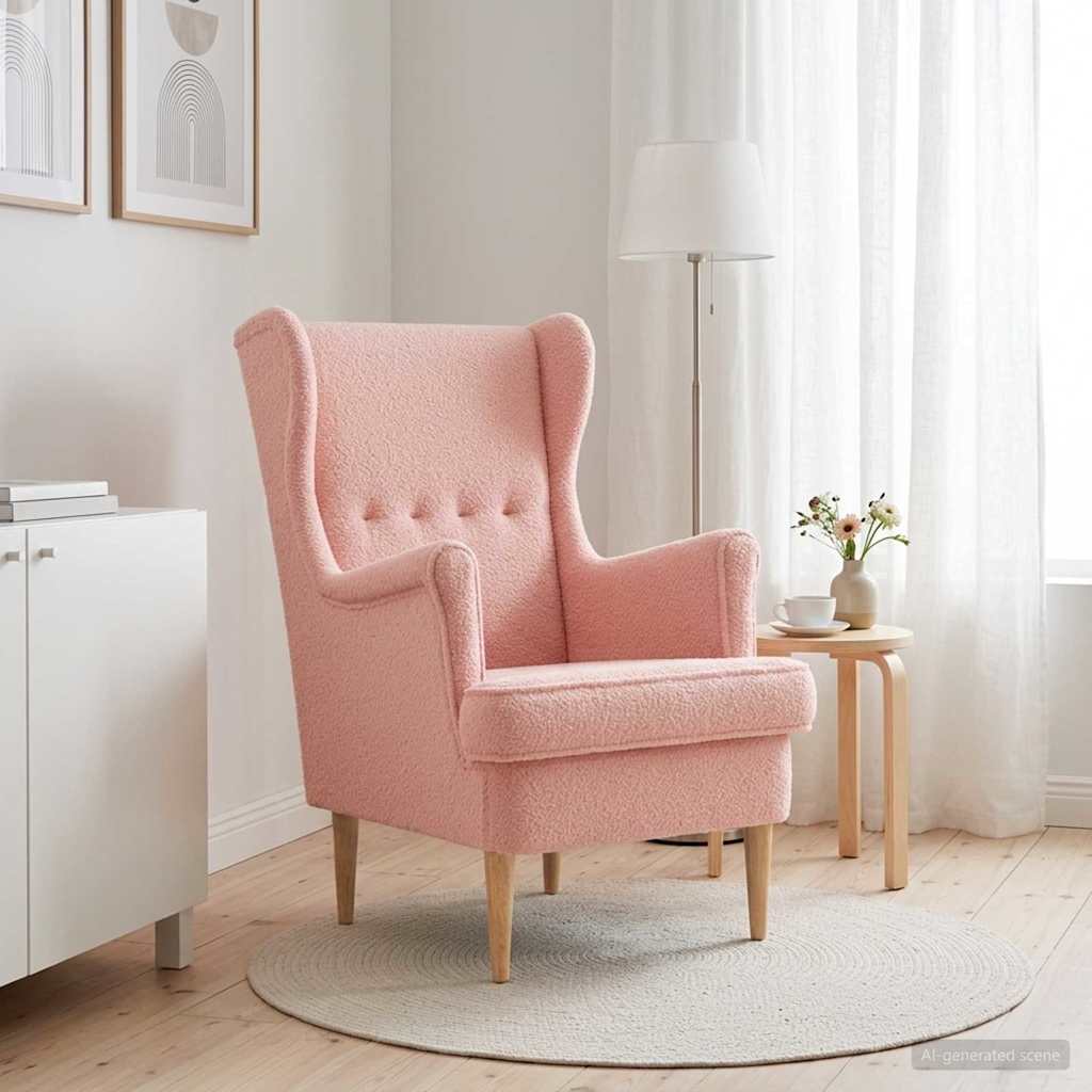 Poltrona Rosa Bouclé