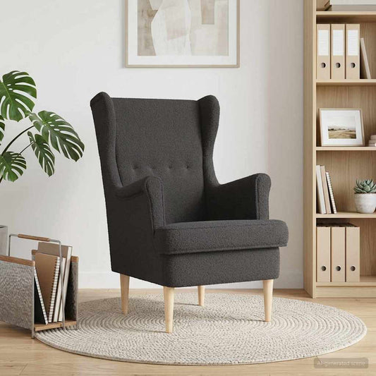 Poltrona Grigio Scuro Bouclé