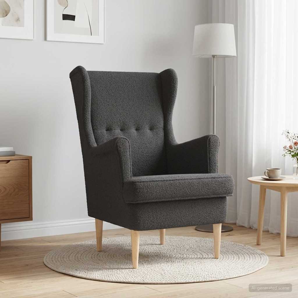 Poltrona Grigio Scuro Bouclé