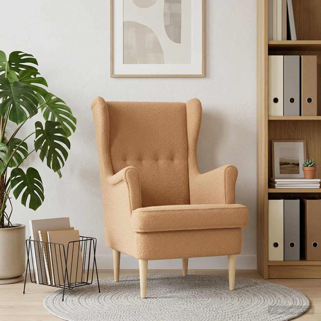 Poltrona Beige Bouclé