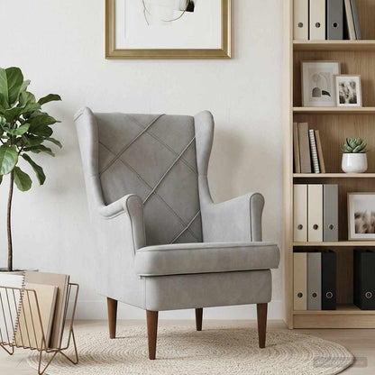 Poltrona Grigio Chiaro Velluto
