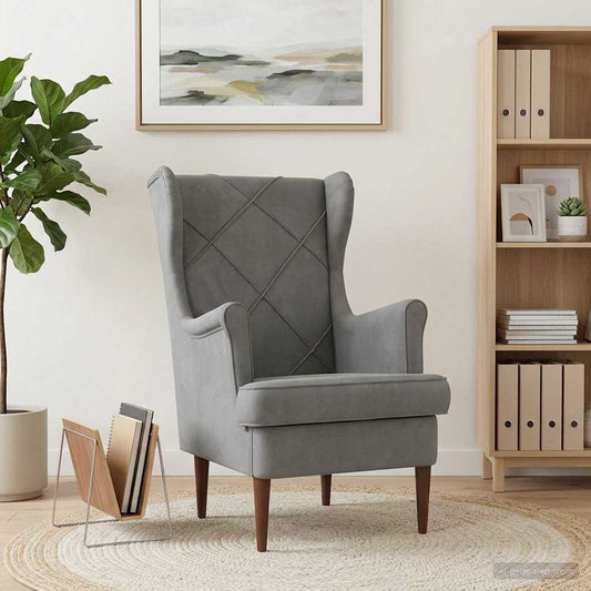Poltrona Grigio Scuro Velluto
