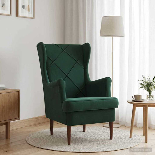 Poltrona Verde Scuro Velluto