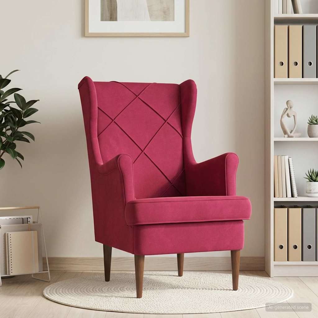 Poltrona Rosso Vino Velluto