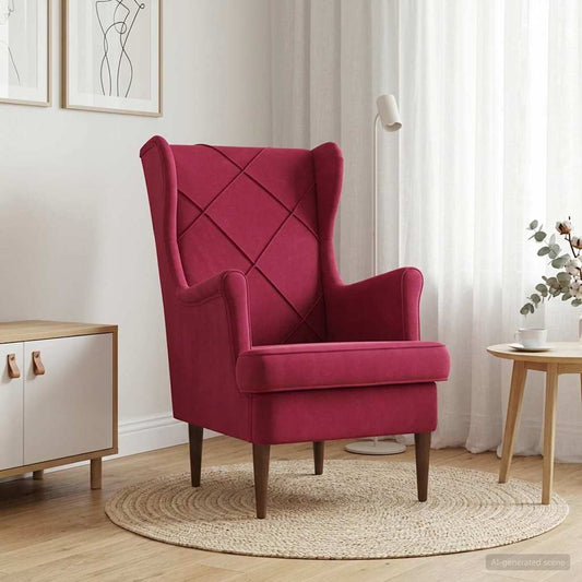 Poltrona Rosso Vino Velluto