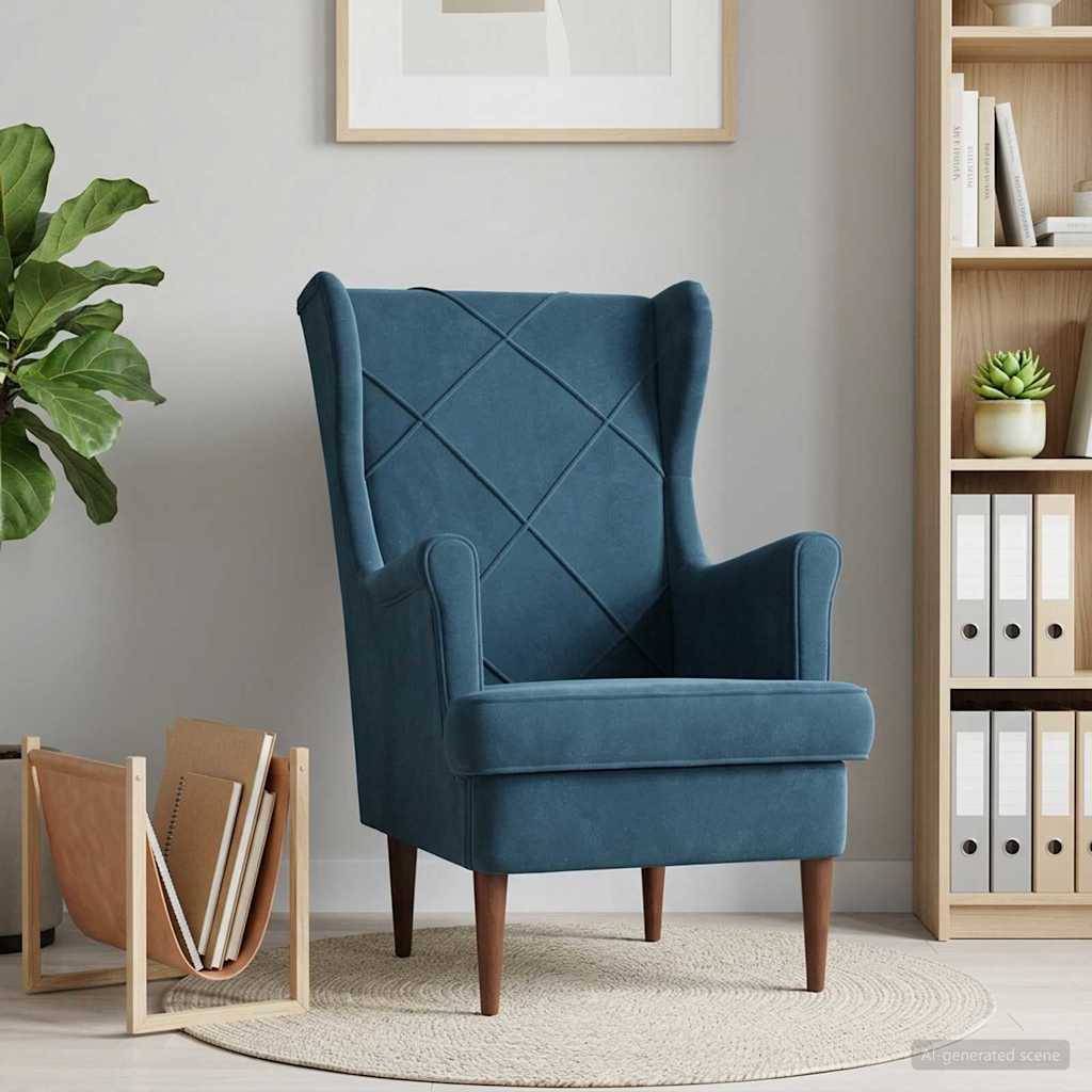 Poltrona Blu Velluto