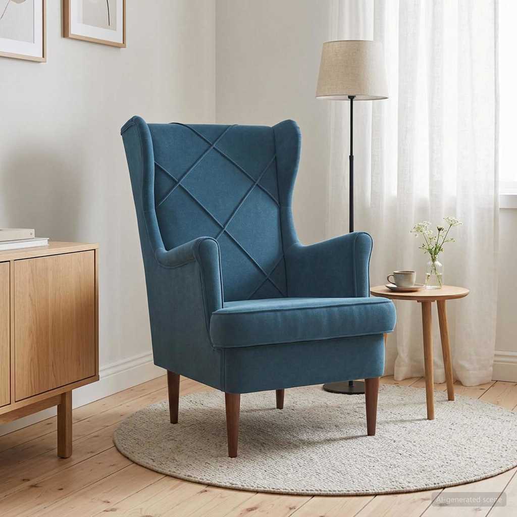 Poltrona Blu Velluto