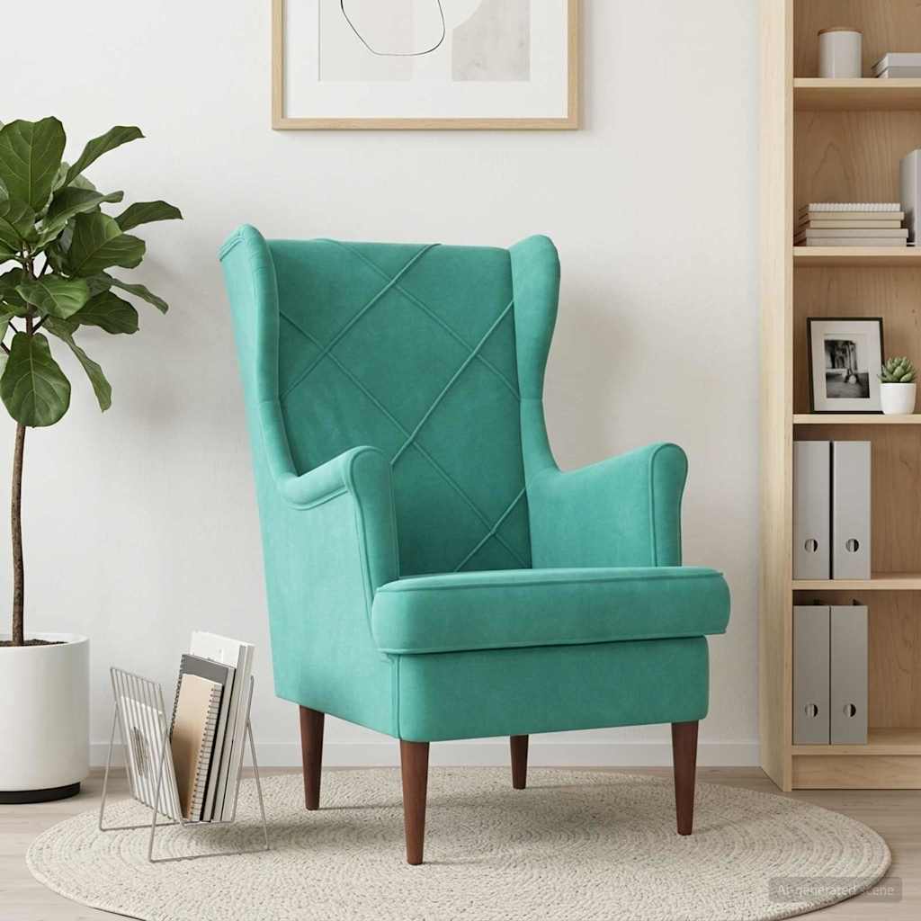 Poltrona Turchese Velluto