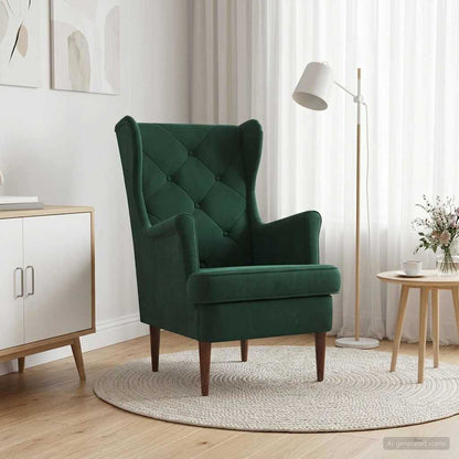 Poltrona Verde Scuro Velluto