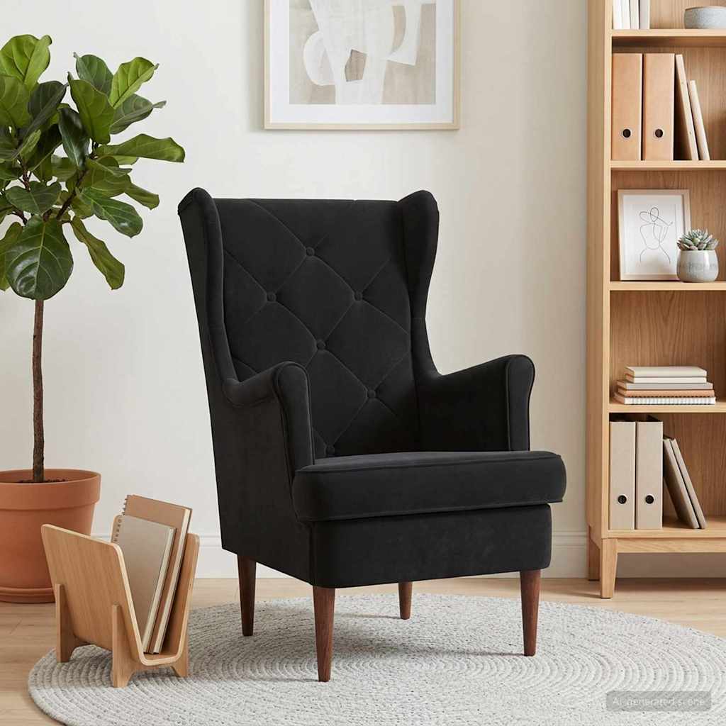 Poltrona Nero Velluto