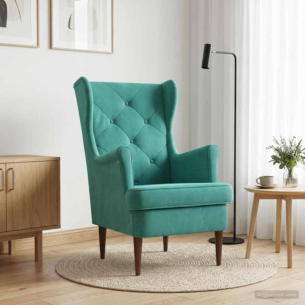 Poltrona Turchese Velluto
