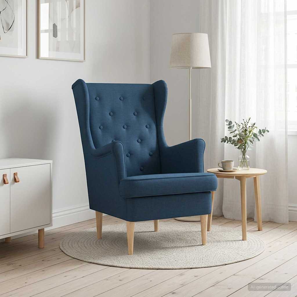 Poltrona Blu Tessuto
