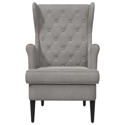 Poltrona Grigio Chiaro Velluto