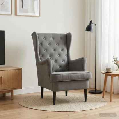 Poltrona Grigio Scuro Velluto