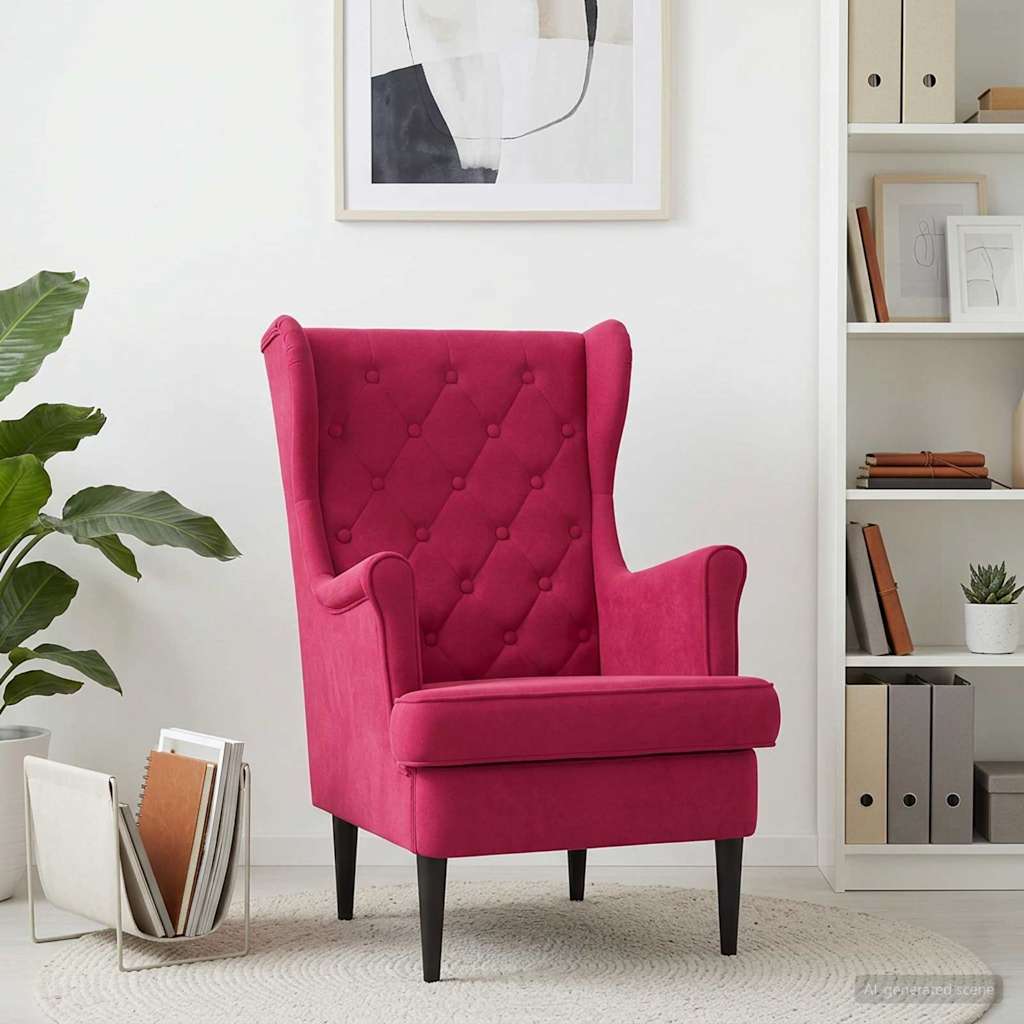 Poltrona Rosso Vino Velluto