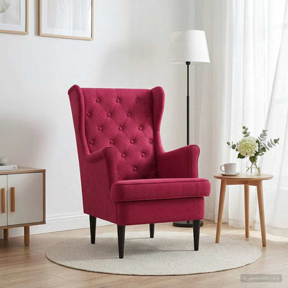 Poltrona Rosso Vino Velluto