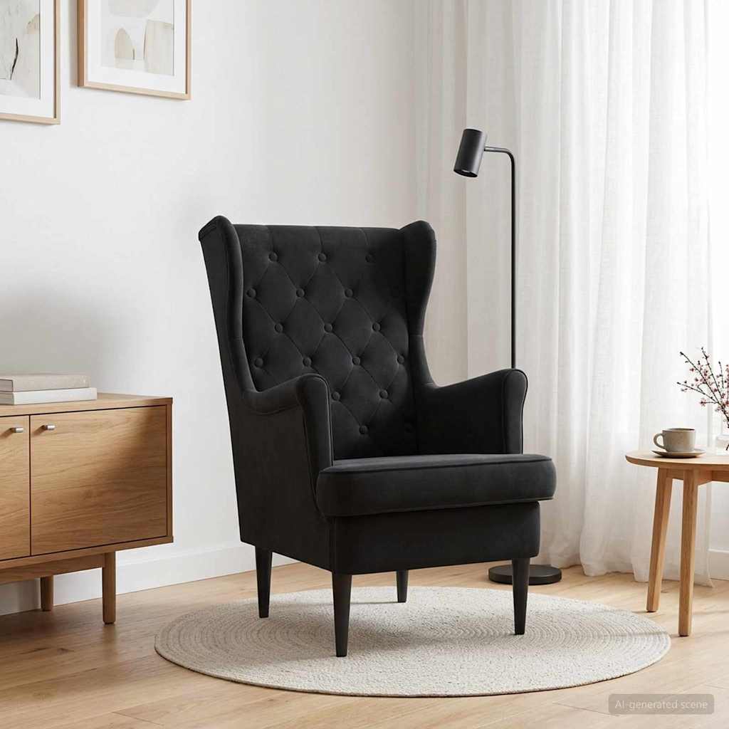 Poltrona Nero Velluto