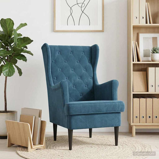 Poltrona Blu Velluto