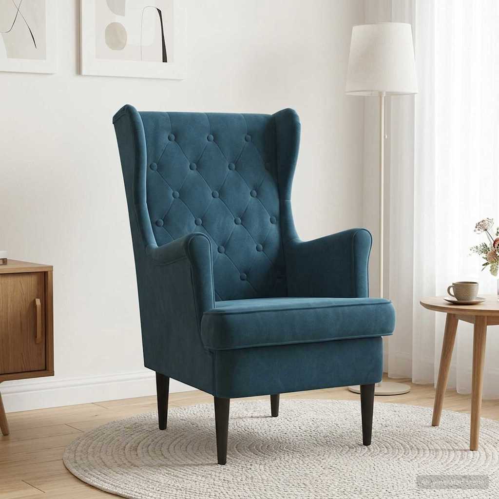 Poltrona Blu Velluto