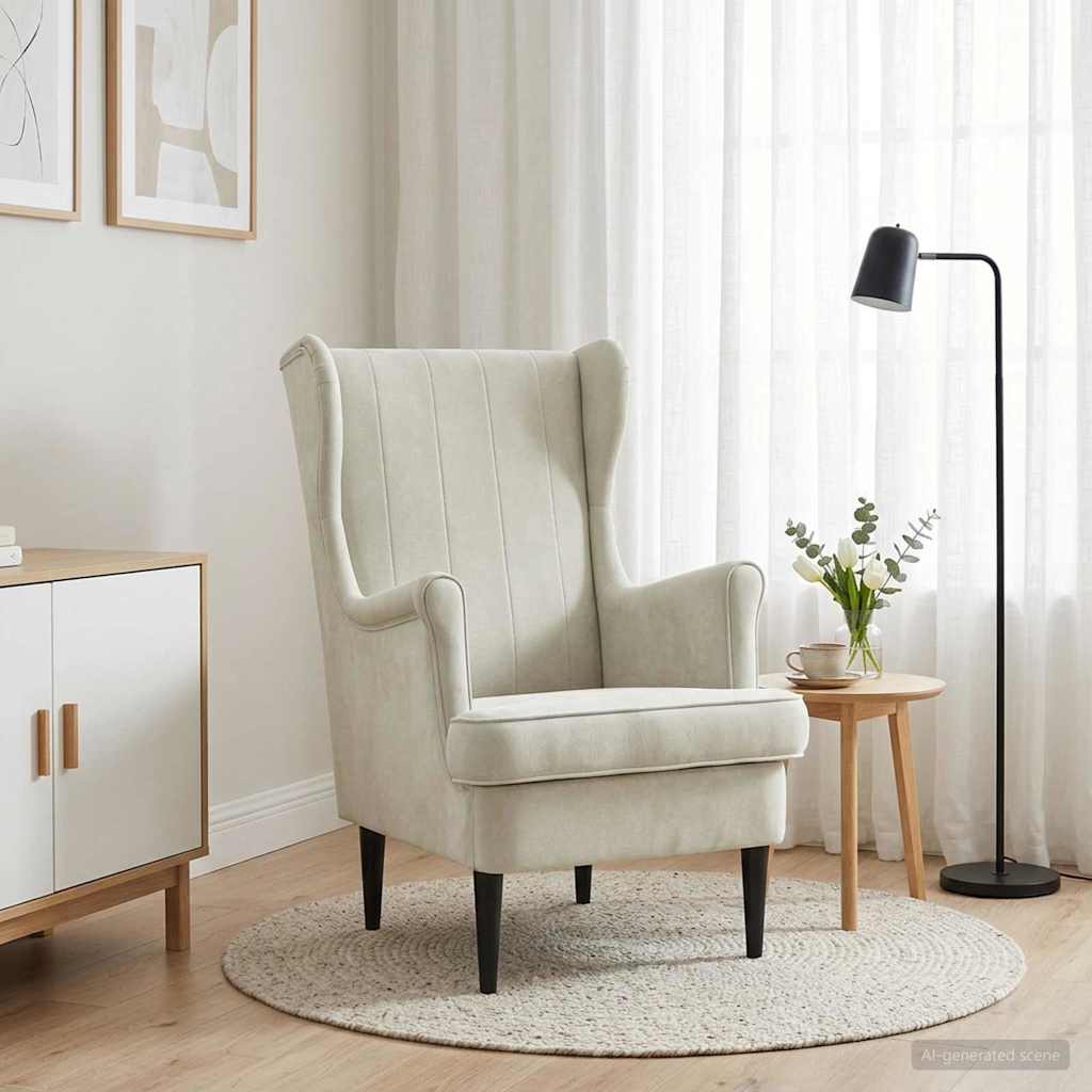 Poltrona Crema Velluto