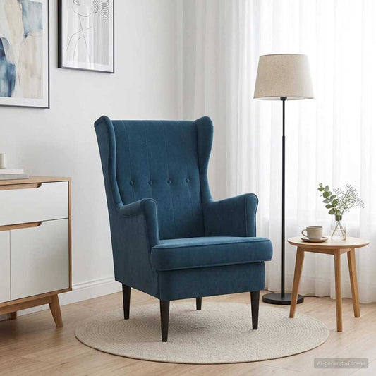 Poltrona Blu Velluto