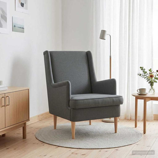 Poltrona Grigio Scuro Tessuto