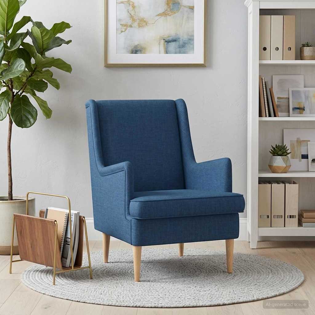 Poltrona Blu Tessuto