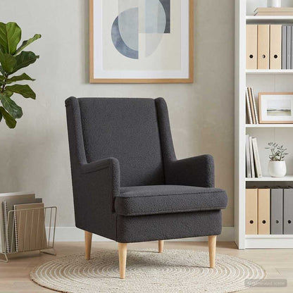 Poltrona Grigio Scuro Bouclé