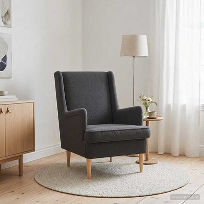 Poltrona Grigio Scuro Bouclé