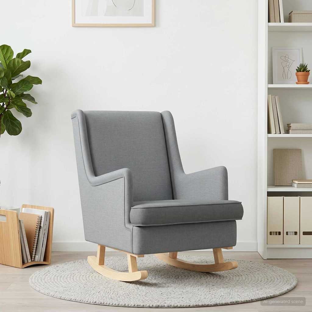 Sedia a dondolo Grigio chiaro 62 x 80 x 85 cm Tessuto | homemem39