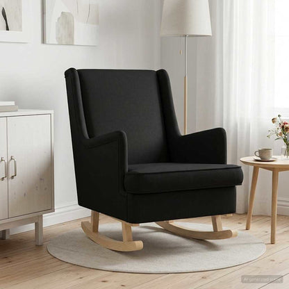 Sedia a dondolo Nero 62 x 80 x 85 cm Tessuto | homemem39