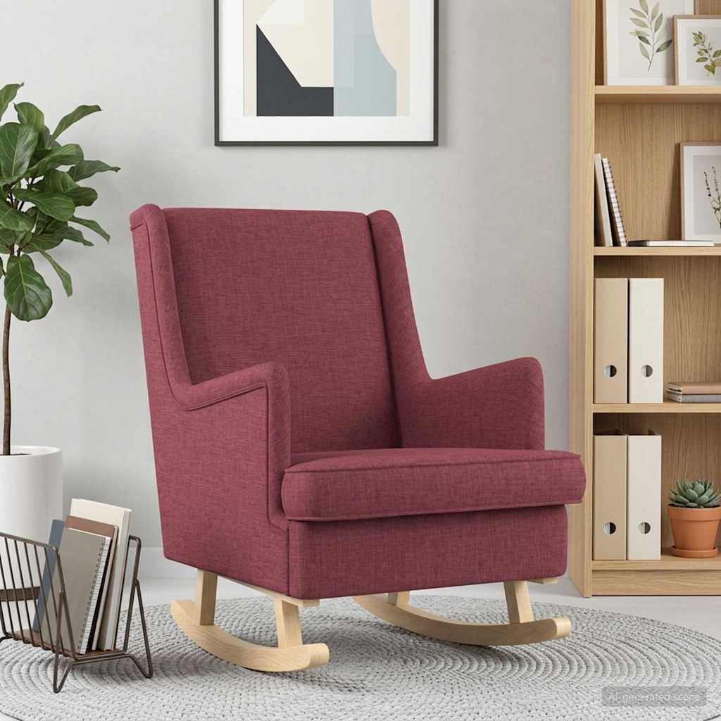 Sedia a dondolo Rosso Vino 62 x 80 x 85 cm Tessuto | homemem39