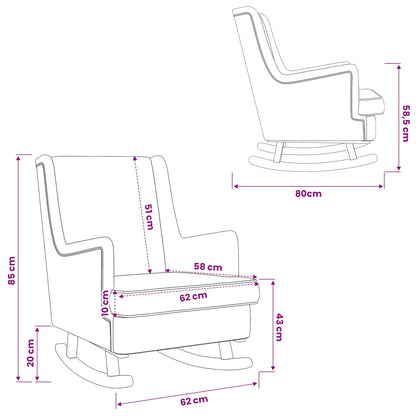 Sedia a dondolo Rosa 62 x 80 x 85 cm Bouclé | homemem39
