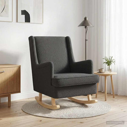 Sedia a dondolo Grigio Scuro 62 x 80 x 85 cm Bouclé | homemem39