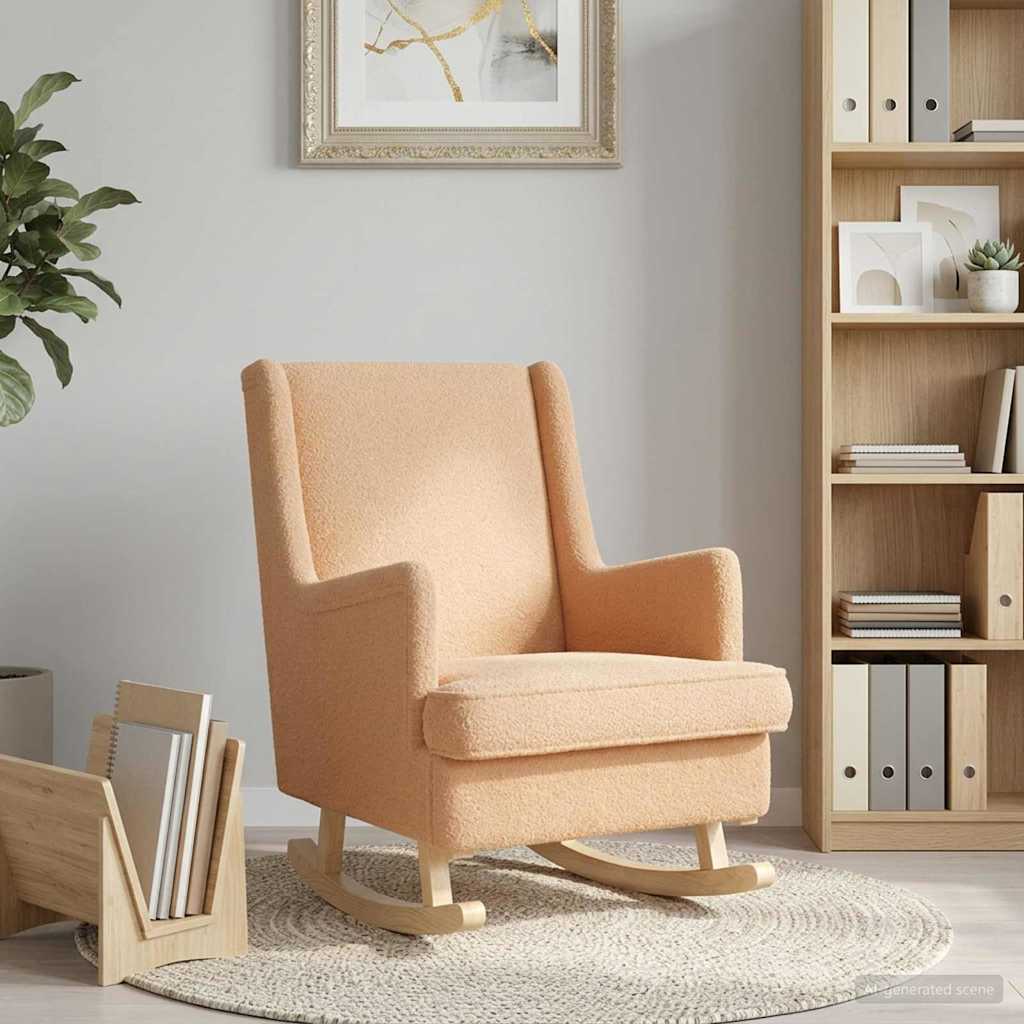 Sedia a dondolo Beige 62 x 80 x 85 cm Bouclé