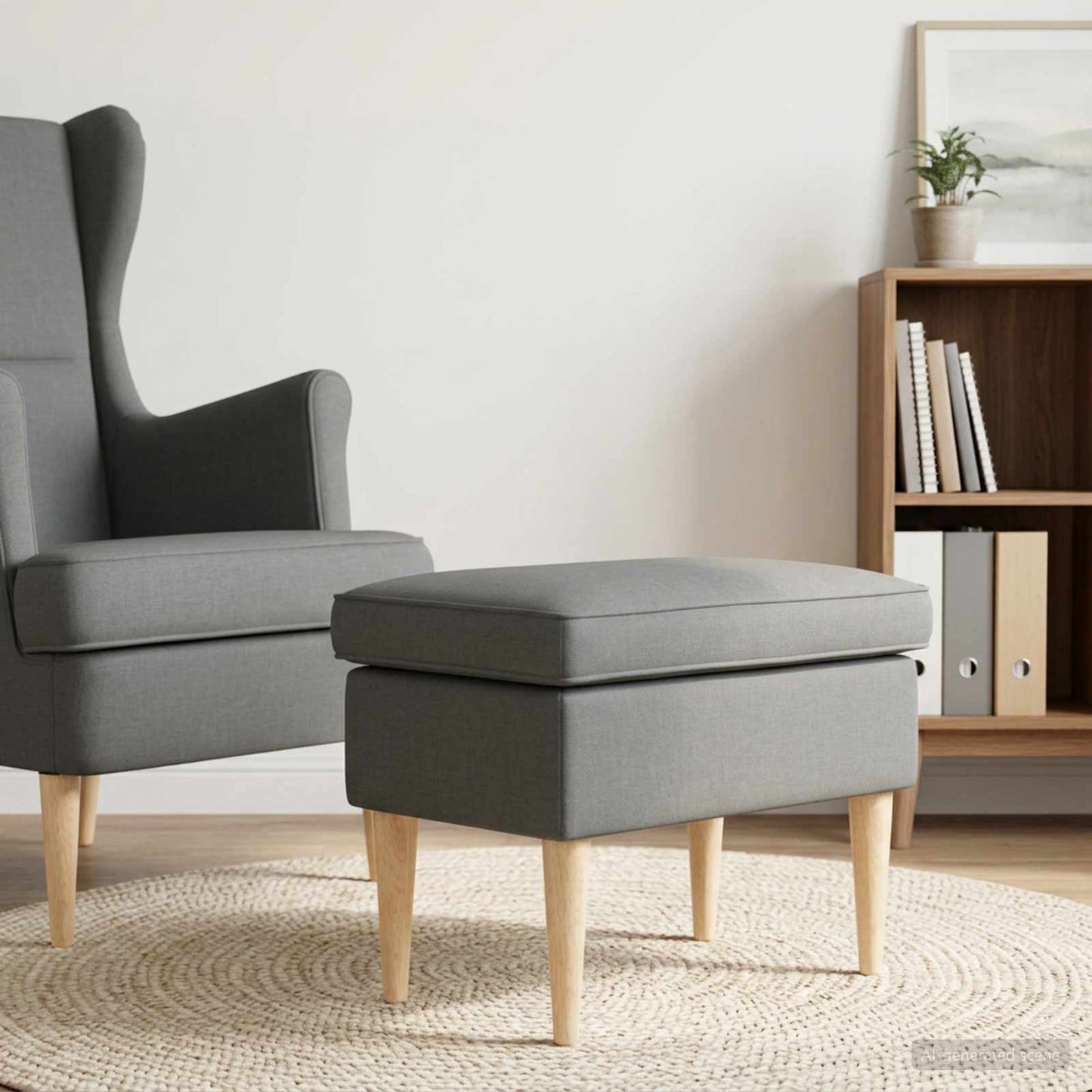 Poggiapiedi Grigio Scuro 55 x 35 x 41 cm | homemem39