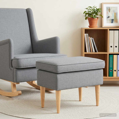 Poggiapiedi Grigio Chiaro 55 x 35 x 41 cm Tessuto | homemem39