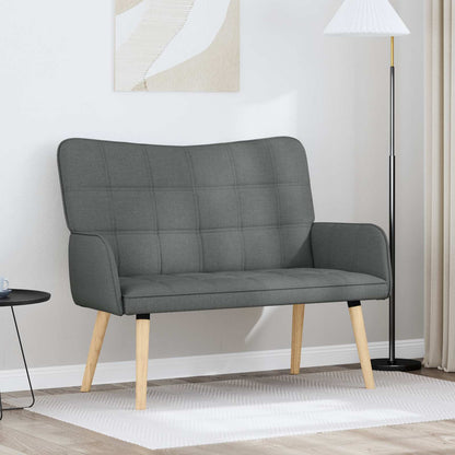 Sofa a Due Posti Grigio scuro 115 x 61 x 87 cm Tessuto | homemem39