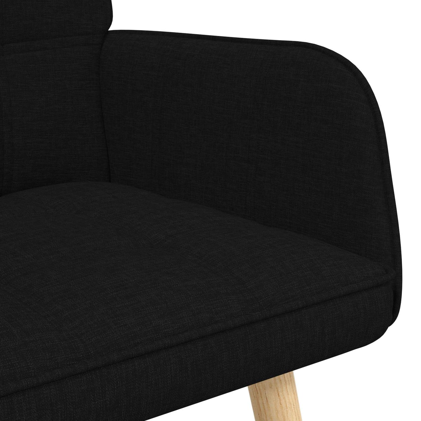 Sofa a Due Posti Nero 115 x 61 x 87 cm Tessuto | homemem39