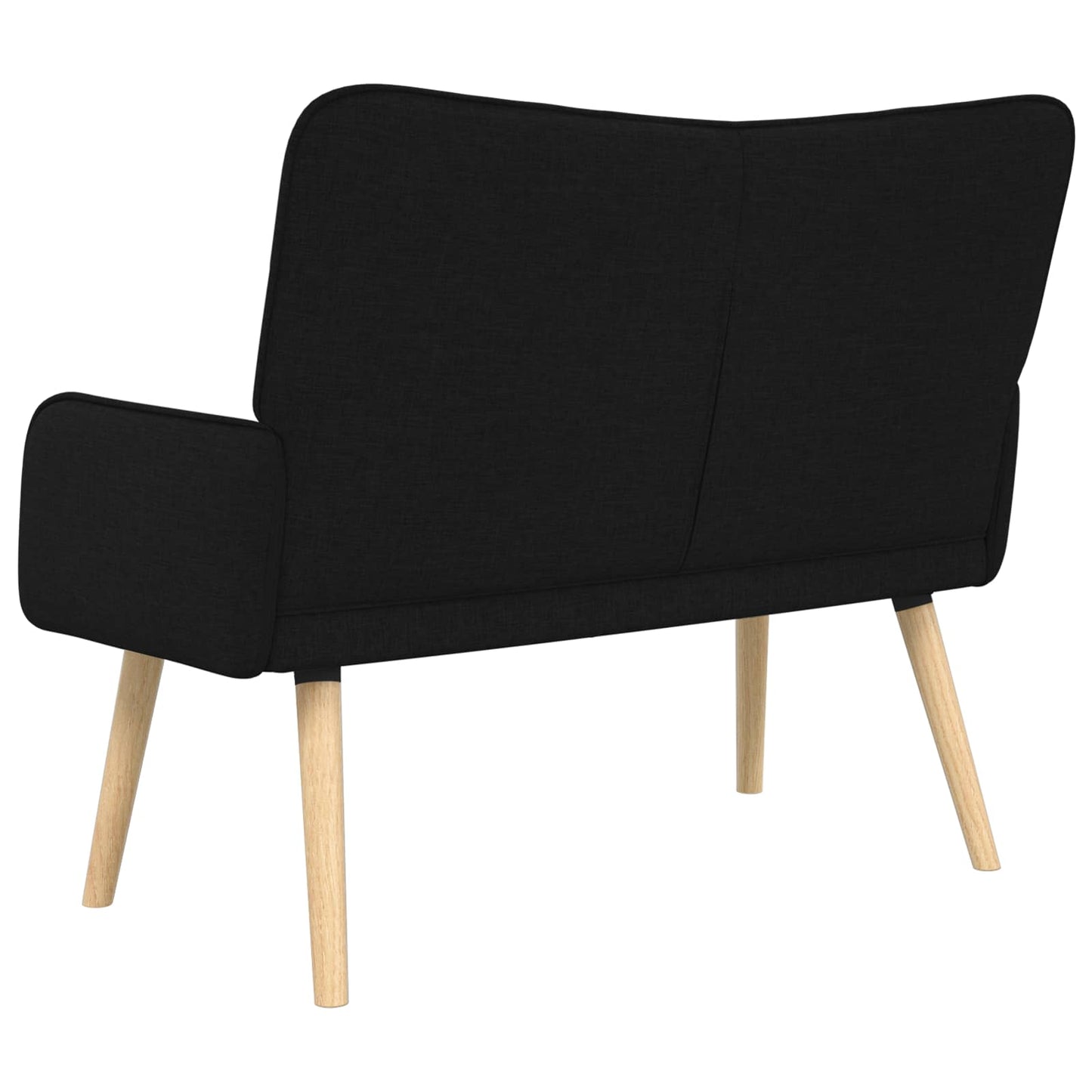 Sofa a Due Posti Nero 115 x 61 x 87 cm Tessuto | homemem39