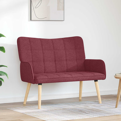 Divano a 2 Posti Rosso Vino 115 x 61 x 87 cm Tessuto