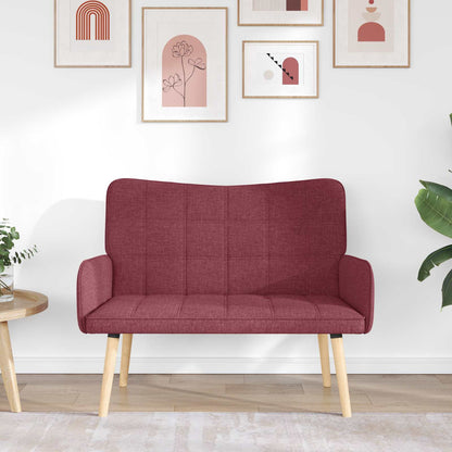 Divano a 2 Posti Rosso Vino 115 x 61 x 87 cm Tessuto