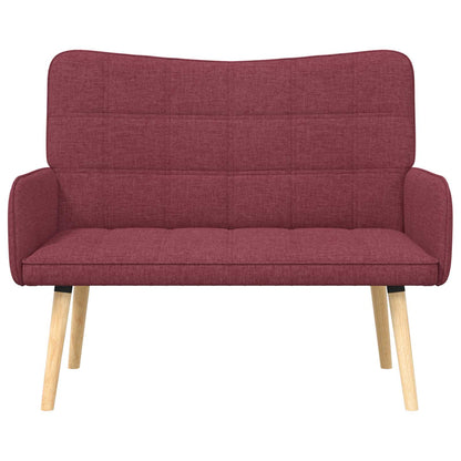 Sofa a Due Posti Rosso vino 115 x 61 x 87 cm Tessuto | homemem39