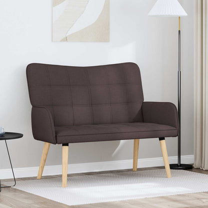 Sofa a Due Posti Marrone Scuro 115 x 61 x 87 cm Tessuto | homemem39